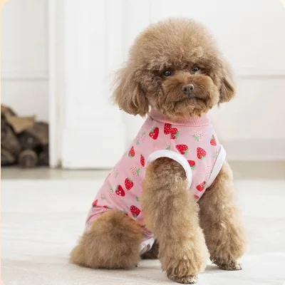 Wholesale Summer Breathable Pet Clothes Prevent Licking Cat Surgical Recovery Suit Puppy Sanitary Sterilization Cat Clothes