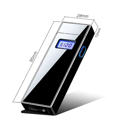 New Dual Arc Rechargeable  Lighter Creative Personality Metal Windproof USB Cigarette Lighter With Power Display