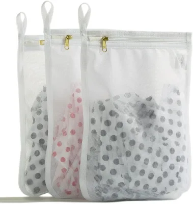 Fine Mesh Delicate Laundry Bags Use YKK Zipper for Underwear Lingerie Bra Pantyhose Socks With Hanger Loops