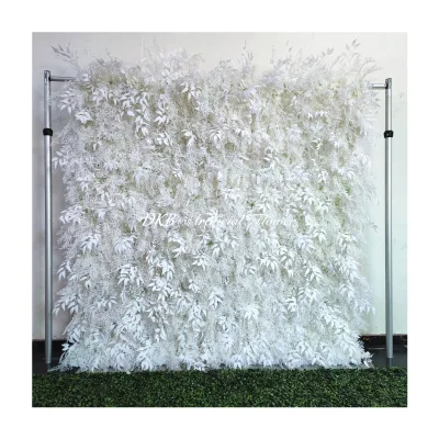 Roll up Fabric Flower Wall 8ft X 8ft Florals Wall Rose Panel for Yoga Shop Decoration