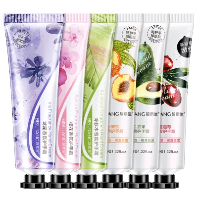 30g Natural Anti Aging Cranberry Avocado Peach Iris Cherry Fir Tree Moisturizing Hand Cream for Dry Skin