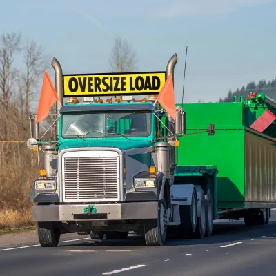 1 Set Oversized Load Banner Oversize Load Sign, Red and Orange Flag Warning, Bag and Magnet for Truck