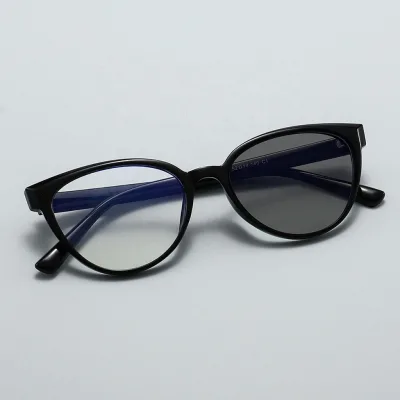 New Cross-border European American-style Punk Chic Cat-eye Color-changing Glasses Retro-flavored Oversized Full-Rim Frames