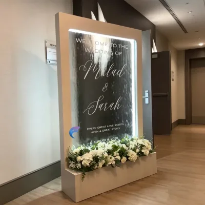 Elegant Acrylic Luxury Wedding Sign Floral Base Customizable Welcome Decoration Indoor/Outdoor Use Kaid Wardah Brand Factory