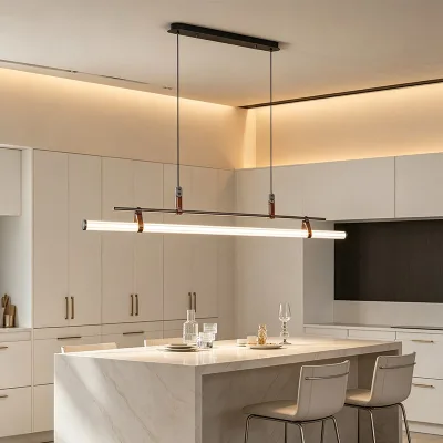 Nordic Mininmalist Pendant Light Adjustable Metal Base Acrylic Bar Table Decorative Hanging Lamp for Kitchen Dining Room