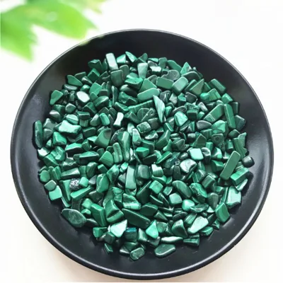 HZ Hot selling natural crystal hand carved crystal malachite gravel chip stone crafts for decoration Crafts
