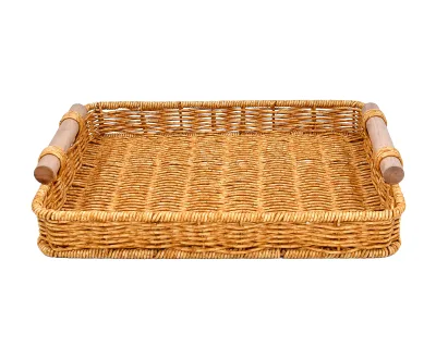 Huangtu High Quality Plastic Rattan Handmade American Style Multi-Purpose Storage Baskets for Kitchen Home Goods