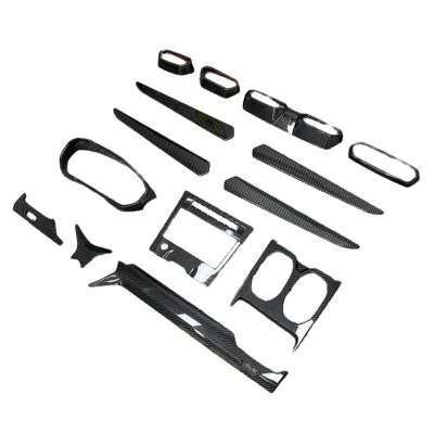 Upgrade OEM Style Dry Carbon Fiber Interior Center Console Trim air Conditioning Trim Door Trim 14 Piece for Lamborghini Urus