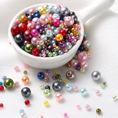 3-8mm Colorful ABS Imitation Pearls Round Beads With Hole Acrylic Imitation Pearl Beads for Jewelry Making Clothing Beads
