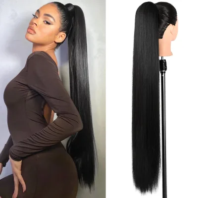 10a Ponytail Human Hair Vendors,cuticle Aligned Virgin Human Hair ,clip in Afro Wrap Around Long Ponytail Extensions