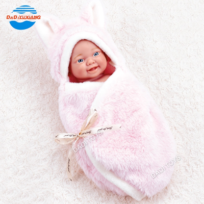 Funny 12 Inch Realistic Reborn Baby Doll With Sleeping Bag