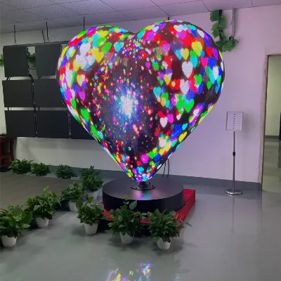 Custom Transparent LED Panel Display with Waterdrop Heart and Special Shaped Creative Billboards