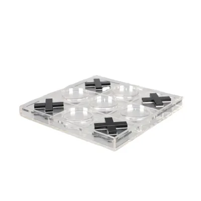 Flat XO Game Chess Board Acrylic Tic Tac Toe Game Board Home Interior Ornaments