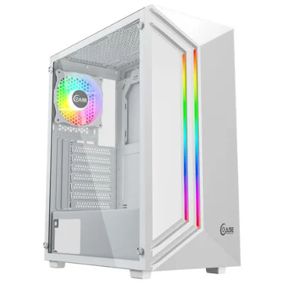 POWERCASE tempered glass computer case metal mesh gaming case customized logo cabinet
