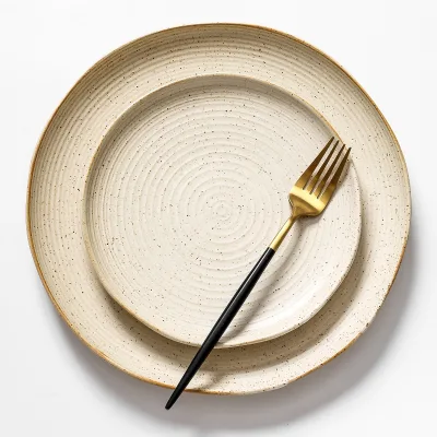 Porcelain Dinner Plates Coupe Dishes Tableware Restaurant Plates Ceramic Ceramics Beige Kiln Dinnerware Dishwasher Safe