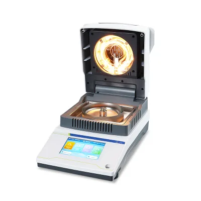 DHS Series Touch Screen High Precision Halogen Lamp Food Moisture Meter 0.01% Accuracy 50-180 Temperature Control 350W IP55