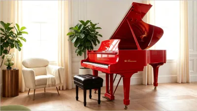Same Style with Fazioli Red Grand Piano