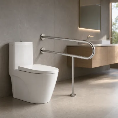 Idealex ARS1101 Stainless Steel U Shaped Disabled Toilet Grab Bar Wall-Mounted 800x730mm Anti-Slip Durable Bathroom Safety