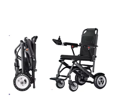 Lightweight 9.8 Kg Electric Folding Wheelchair with 10Ah Battery for Elderly Disable Foldable Steel Structure Travel Friendly