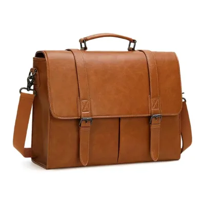 Custom Logo Retro Crossbody Laptop Messenger Bag Men Vintage Cowhide Genuine Leather Briefcase Crazy Horse Leather Business