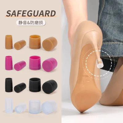 High Heel Protector Caps Non Slip Silent Heel Cover TPU Anti-Wear Stiletto Heel Tip Sleeve for Women Shoes