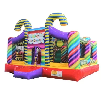 The New Children's Favorite Inflatable Candy Park Set, with an Inflatable Trampoline, Available in Customizable Sizes