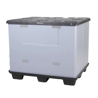 OEM ODM Multipurpose Nestable Plastic Pallet Box 4-Way Entry Plastic Crate Pallet Sleeve Box for Logistics