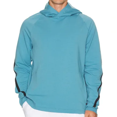 Durable Cotton Hoodie with Water-resistant Finish and Practical Kangaroo Pocket Design Men's Hoodie