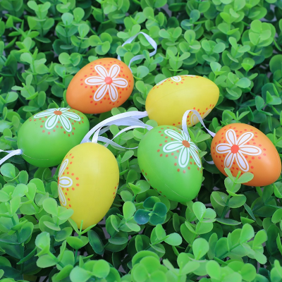 Easter Eggs 6pcs/ Bag Painted Bunny Flower Spring Rabbit Butterfly Green Colorful Eater Egg Ornaments Decoration for Kids Toy