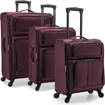 Expandable Soft Shell Luggage with Spinner Wheels Carry on 23 Inch Luggage with Swivel Wheels