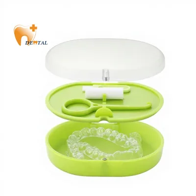 Custom Logo YuLin YL Plastic Dental Care Denture Box Double Magnetic Tooth Retainer Case Waterproof Multi-Purpose