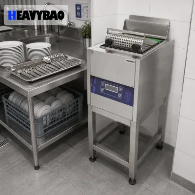 Professional Floor-Standing Stainless Steel Silverware Drying Machine Utensil Polishing Equipment Catering Canteen Food Service