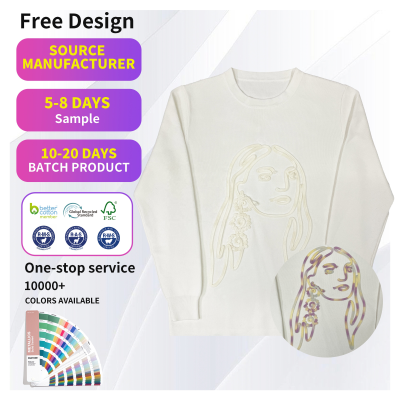 2025 Trend Custom Outdoor Photochromic Sweater Long Sleeved Knitted Crew-neck Men's UV Discoloration Knitting Sweater