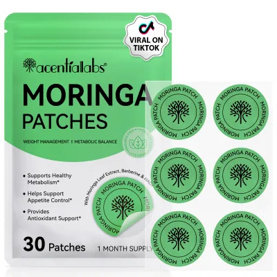 Acentiallabs Antioxidant Support Healthy Metabolism Moringa Patches Berberine Weight Loss NAD+ Moringa Transdermal Patches