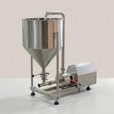 TRL1-100 2.2KW SS304 Food Grade  Stainless Steel Pipeline High Shear Dispersing Homogenizer Emulsifier Pump with 50L Hopper