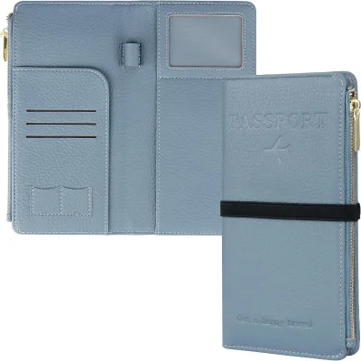 Custom Passport Storage Bag for Traveling with Multifunctional Pen Holder Passport Card Bag PU Ear Hand-held Passport Bag