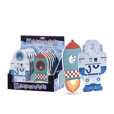 Handcrafted Wooden Astronaut  Space Ship Kaleidoscope Inspire Creative Play with Premium Toy for Kids, Eco-Friendly Educational