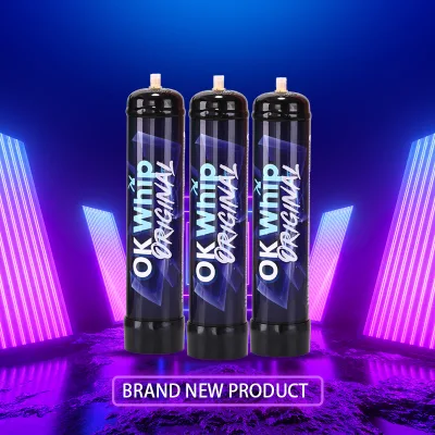 Okwhip Factory Custom Logo Bulk Stock Recyclable Steel 640g Miami Magic Ice Cream Whipped Cream Charger