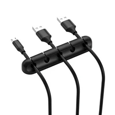 Cable Organizer Stand 3 Slots Black Plastic Durable For Cables Home Office Desk Use