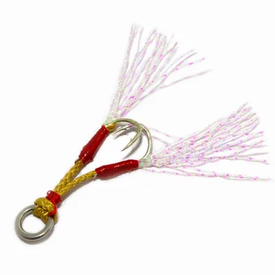 Shore Jigging Assist Hook Slow Feather Fishhooks with Kvelar Fiber Rope
