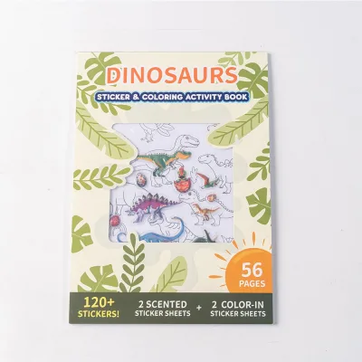 Wholesale Printed Paper Children Educational Sticker Custom Dinosaur Colouring Book for Gift & Promotion