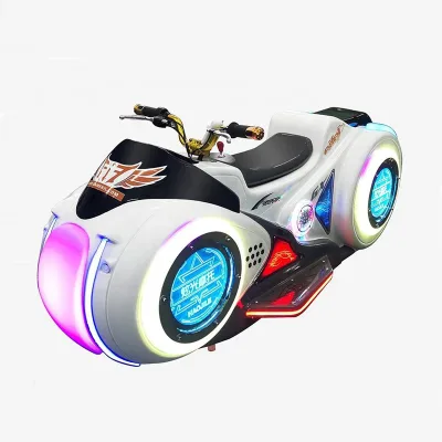 Battery Operated Amusement Park Equipment Kids Rides Motorcycle Led Colorful Light Motorbike for Kids