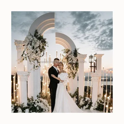 New Arrival Popular Giant White Acrylic Backdrop Wedding Stage Background for Party Event Decor