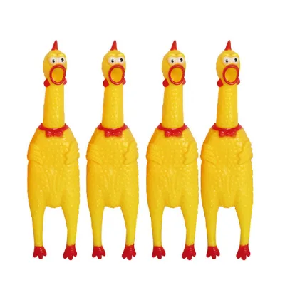 OEM Wholesale Custom Soft Screaming Bite Resistant Squeaking Rubber Chicken Squeaky Dog Toy