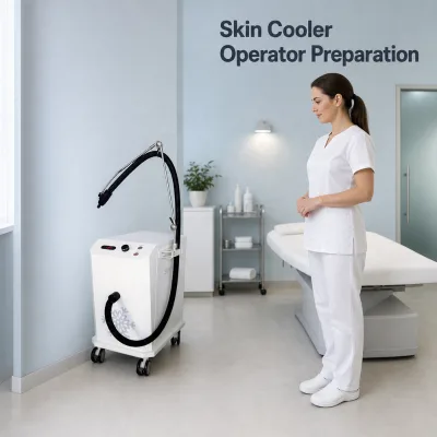 Portable Skin Cooling Machine Cold Air Skin Cooler on Wheels for Laser Beauty Equipment CO2 Fractional Laser Painless Cooling