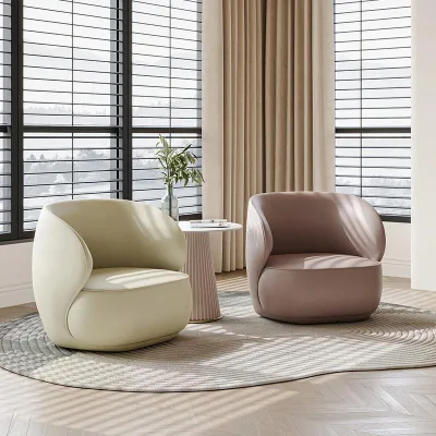 French Cream Cafe Reception One Table Two Chairs Combination Beauty Salon Lounge Area Leisure Single Sofa Chair