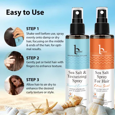 Hot Products Beach Wave Sea Salt Spray Texturizing Volumizing Wavy Hair Spray for Thick Curly Hair with Sea Salt Kelp 177ml