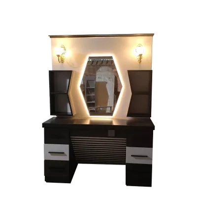 New Design Salon Furniture Modern Beauty Salon Barber Station Barber Mirror Station