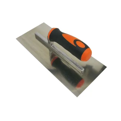 Rectangular Stainless Steel Finishing Trowel With Rubber Handle 28x12cm Other Tools