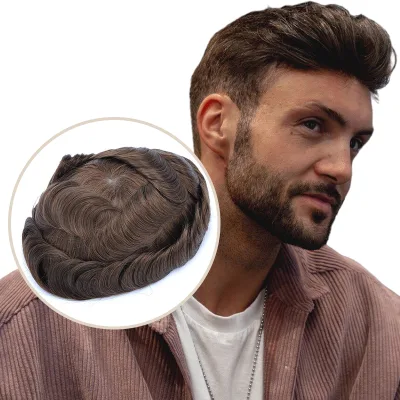 Peluca De Cabello Humano Para Hombre Men Human Hair Full swiss Lace Mujer for Afro Black Grey Mens System Front Thin Skin Toupee